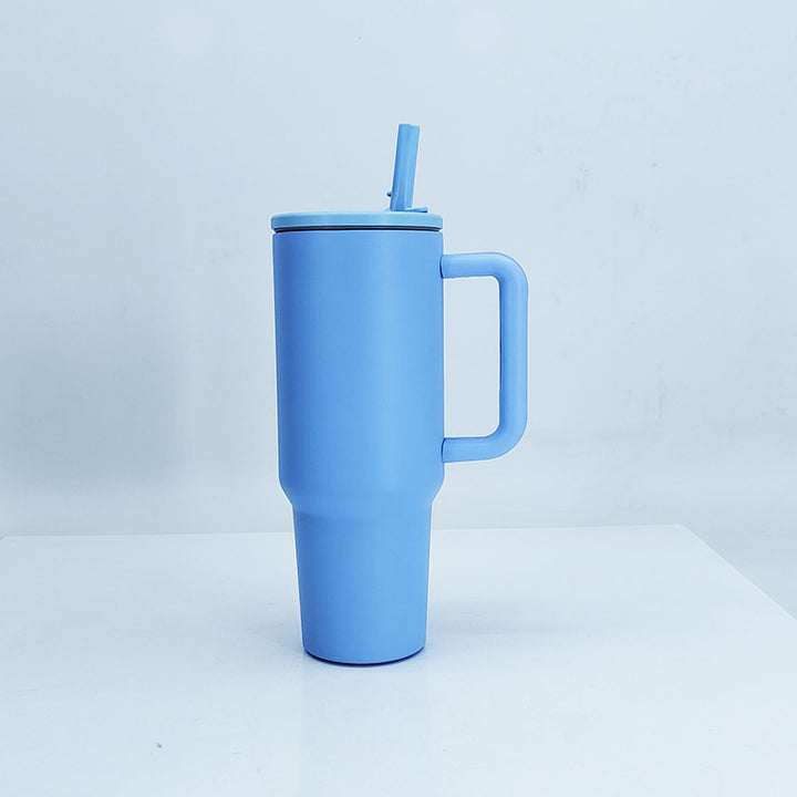 Women's insulated mug with sturdy handle and straw Bowlift
