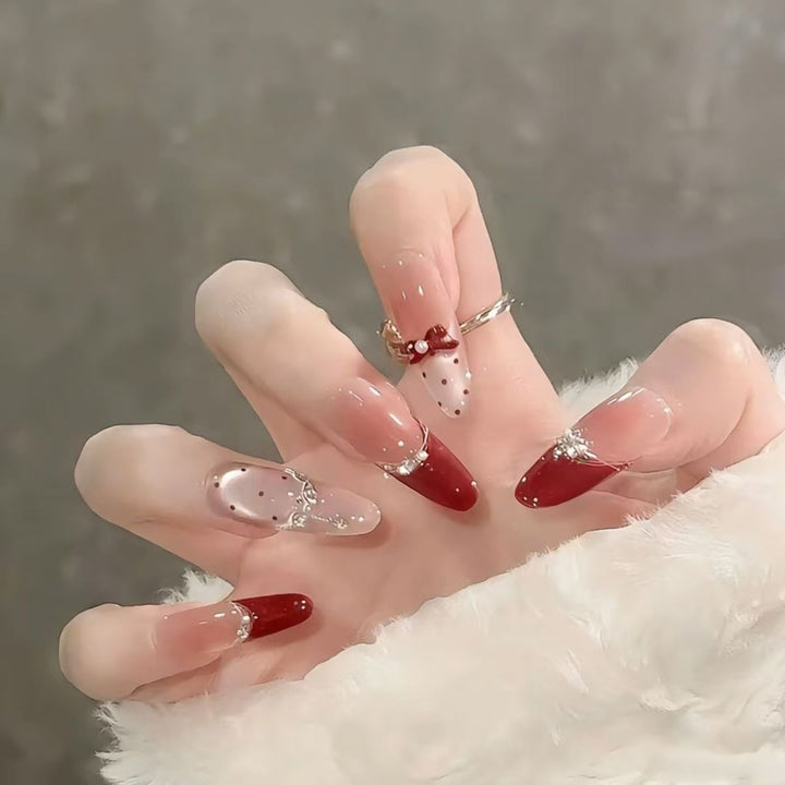 Artistic Press-On Nail Set with Unique Designs Bowlift