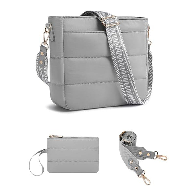 Fashionable shoulder bag with detachable wallet compartment Bowlift