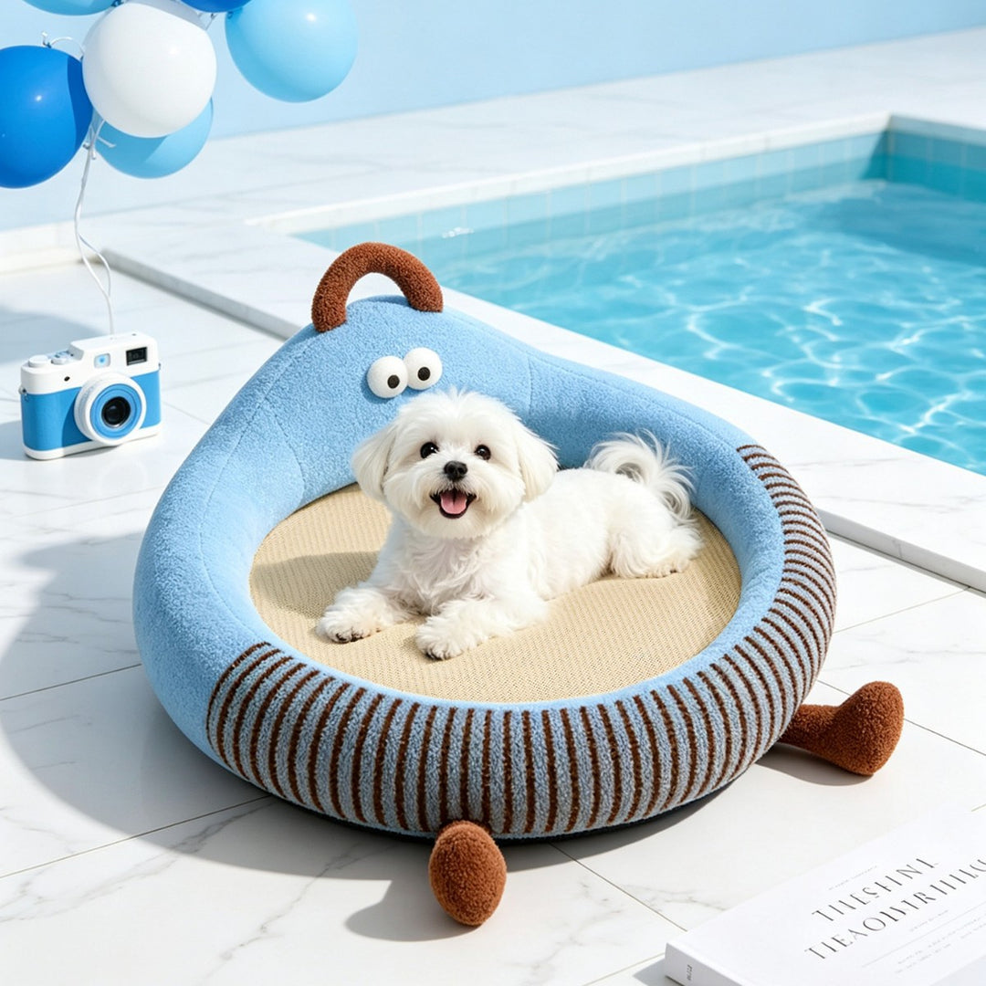 Unisex nan round padded cat and small dog bed with raised edge and sisal sleeping area Bowlift