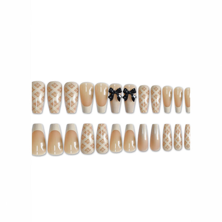 Elegant Long Length Press-On Nail Art Bowlift