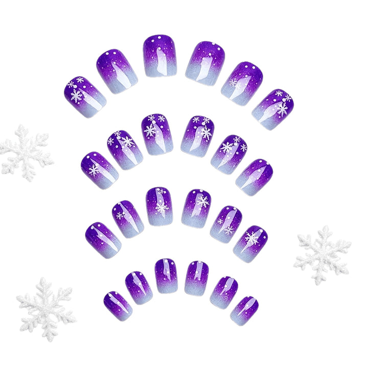 Sparkling Ombre Snowflake Nail Art Bowlift