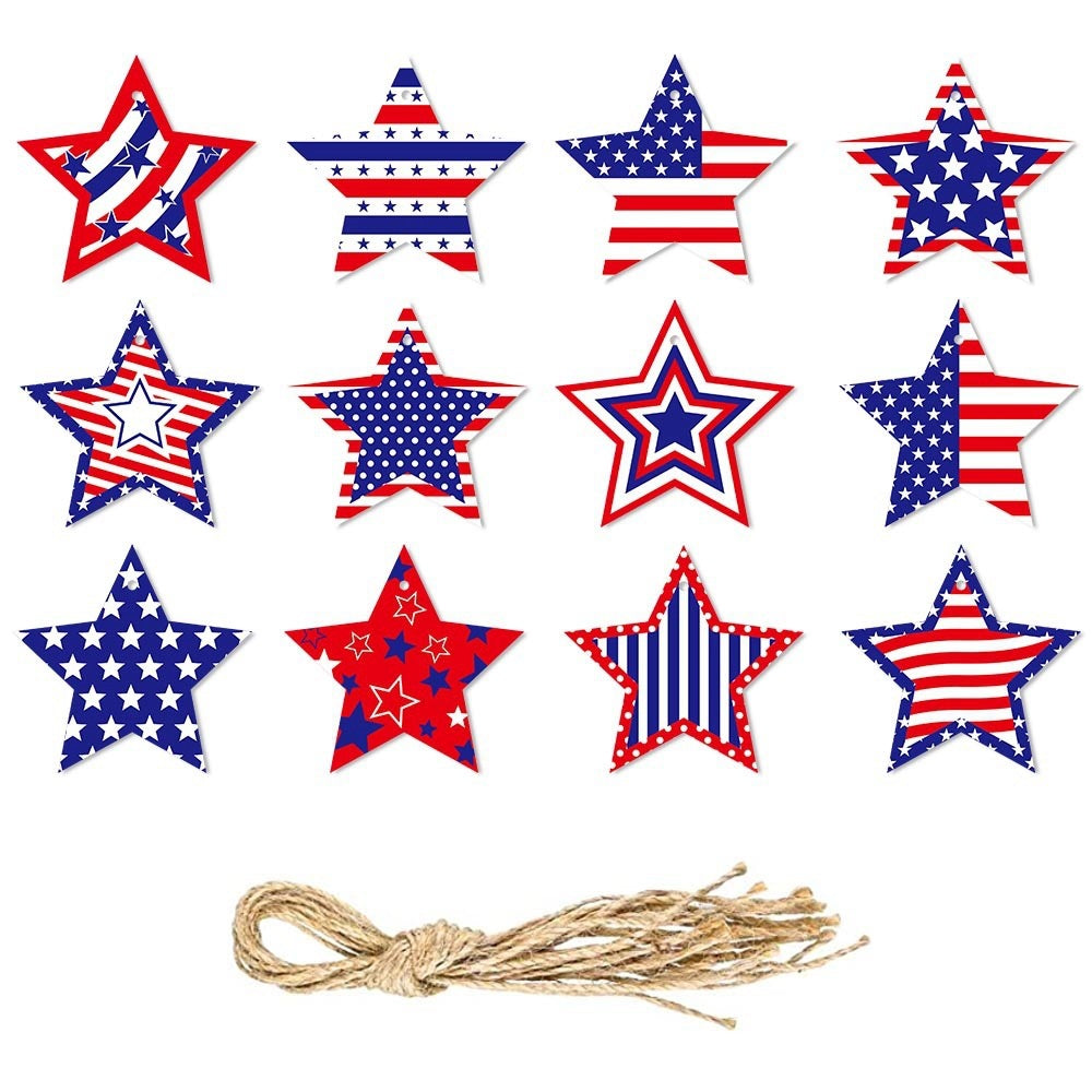 Independence Day layered star-shaped hanging party garland and tabletop decorations Bowlift