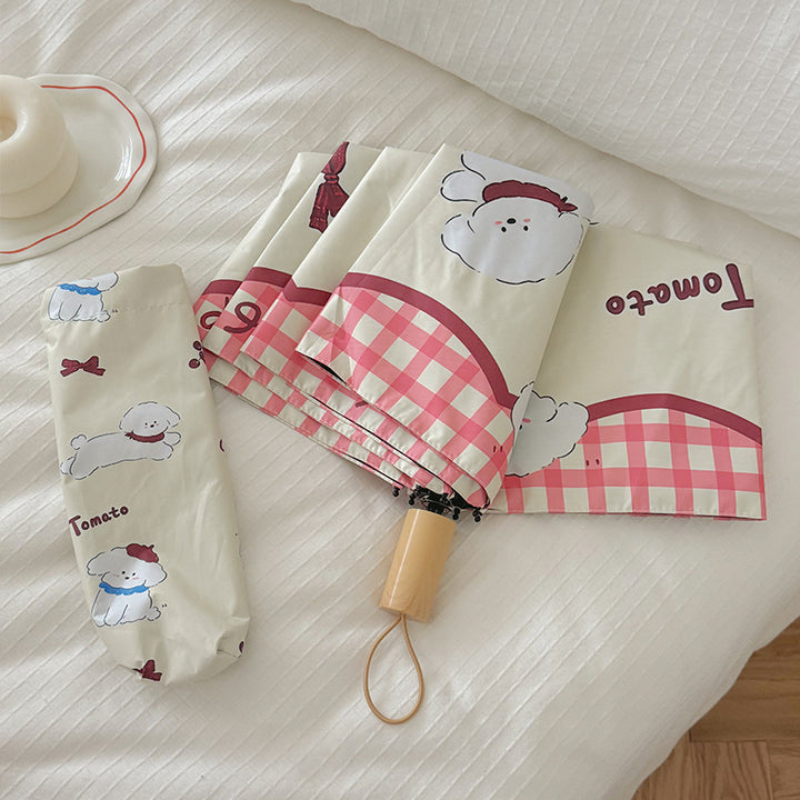 Women's Foldable Umbrella with Adorable Animal Design Bowlift