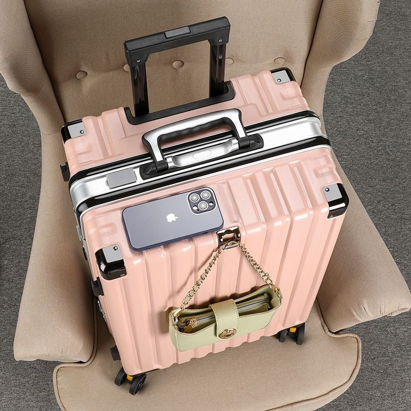 Hard-shell suitcase with double safety lock and sturdy rolling system Bowlift