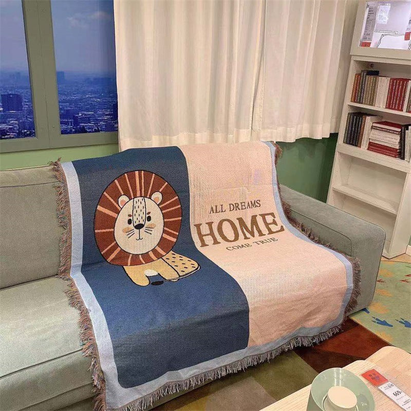 Decorative Cat-Themed Throw Blanket