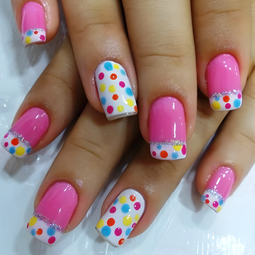 Decorative Dot Pattern Press-On Nails Bowlift
