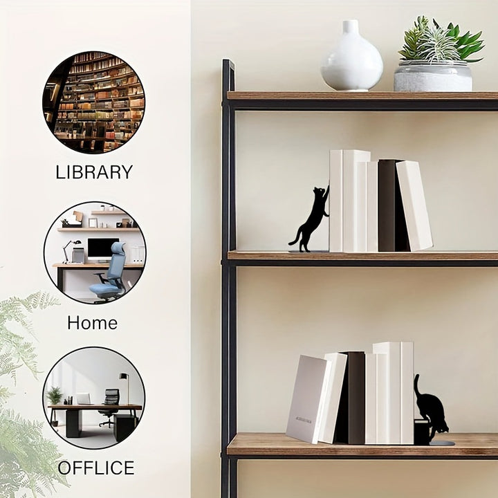 Cat-Themed Decorative Bookends