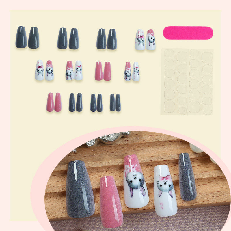 Animal-Themed Press-On Nail Art Set Bowlift