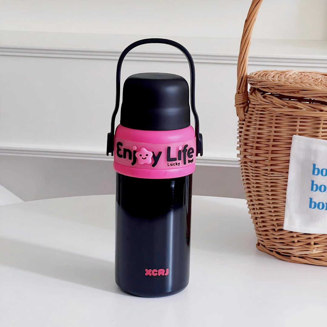 Women's plastic insulated bottle with ergonomic handle Bowlift