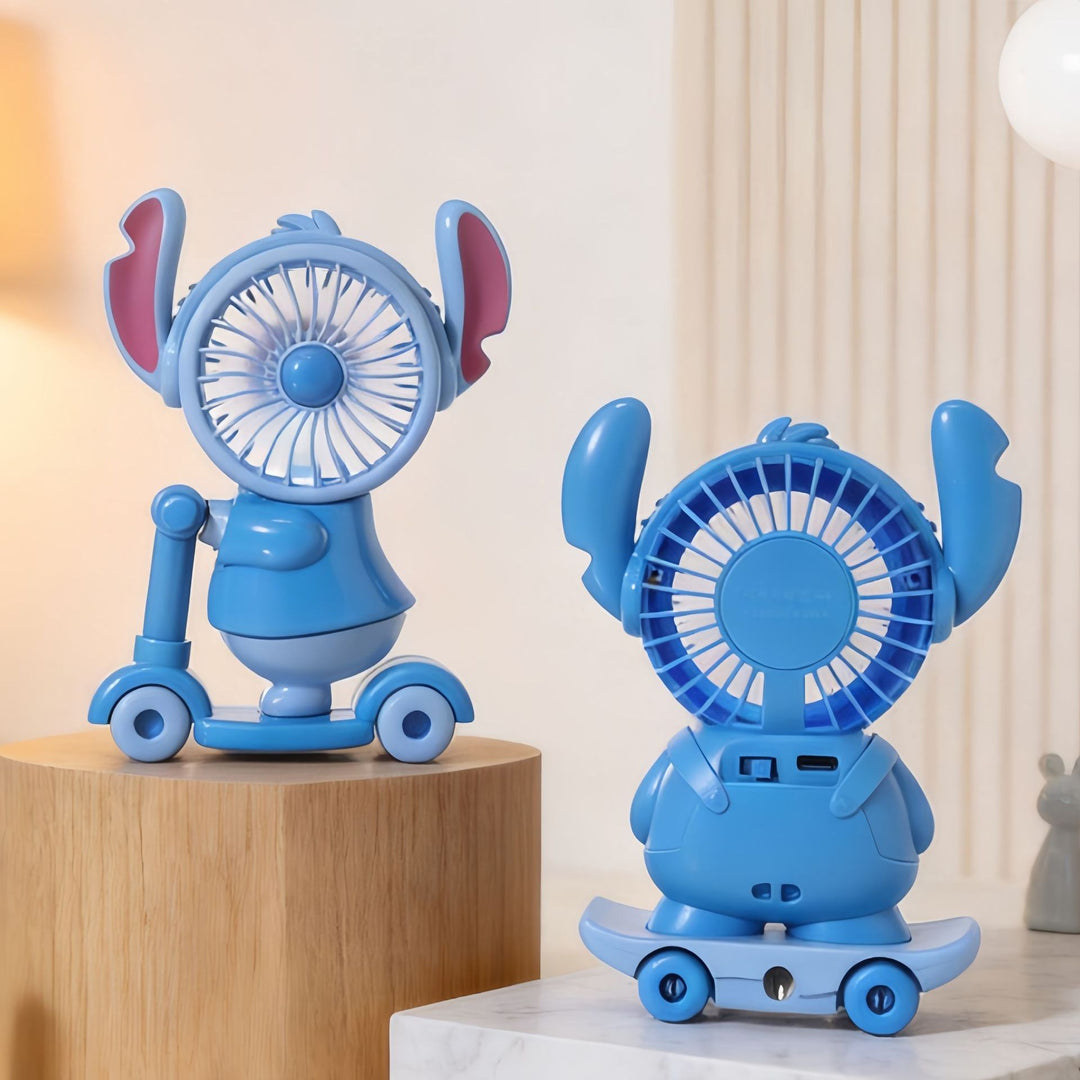 Ladies Portable Toy Fan with LED Lighting and USB Charging Bowlift
