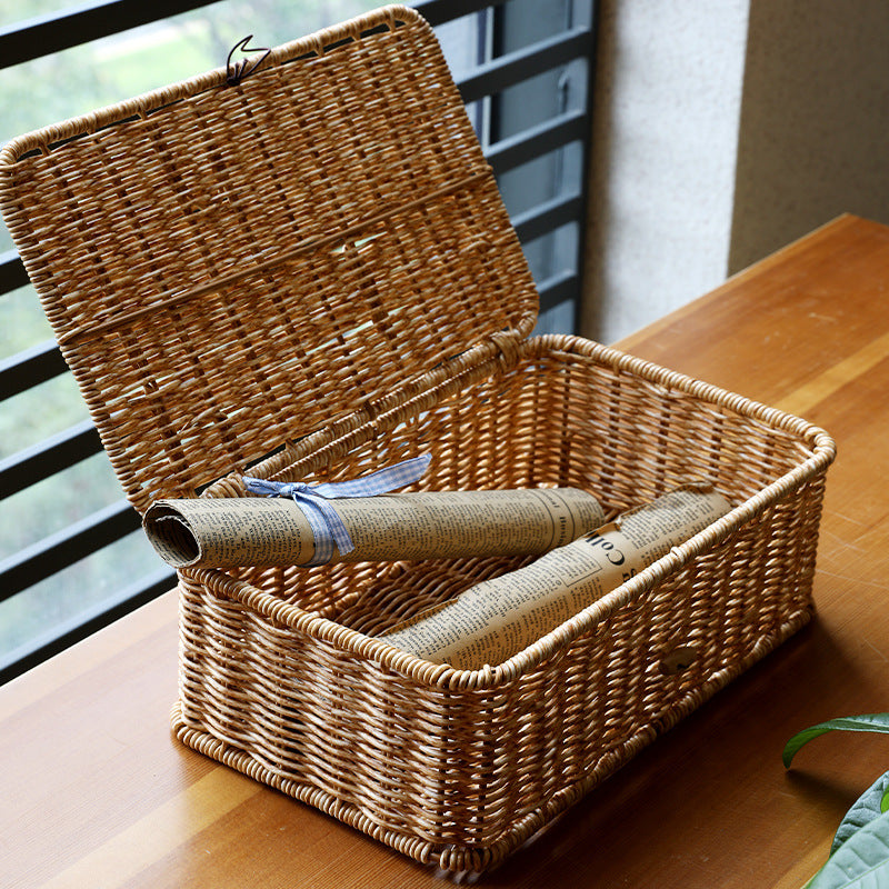 Handcrafted Natural Wicker Storage Chest Bowlift