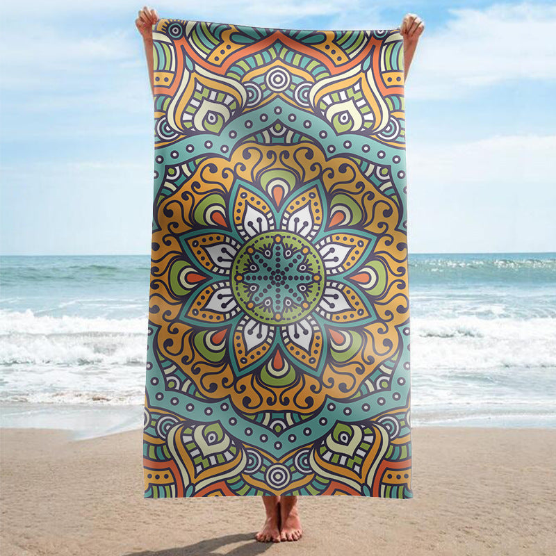 Beach towel with artistic mandala design Bowlift