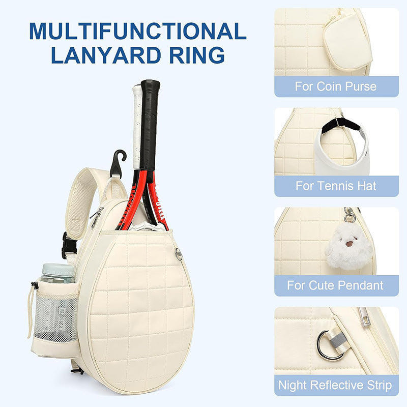 Sporty racket carry bag with integrated bottle holder Bowlift