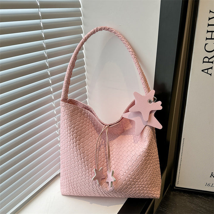 Textured Weave Handheld Shoulder Bag Bowlift