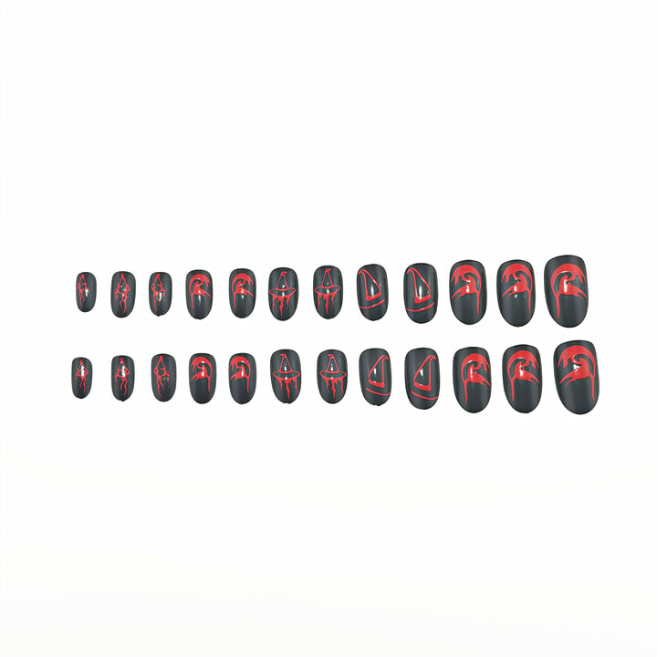 Artistic Halloween-style Press-on Nails Bowlift
