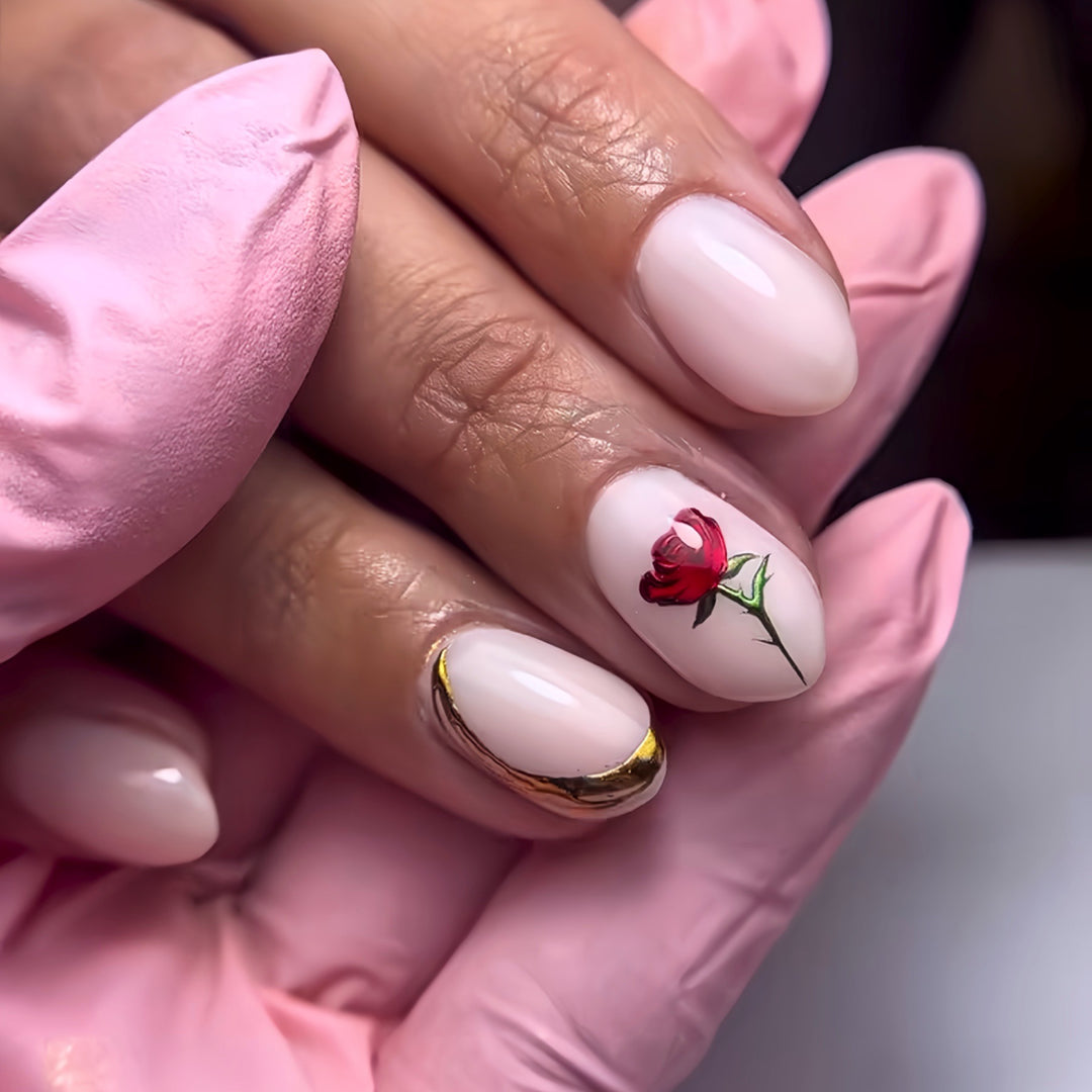 Floral Rose Nail Art Bowlift