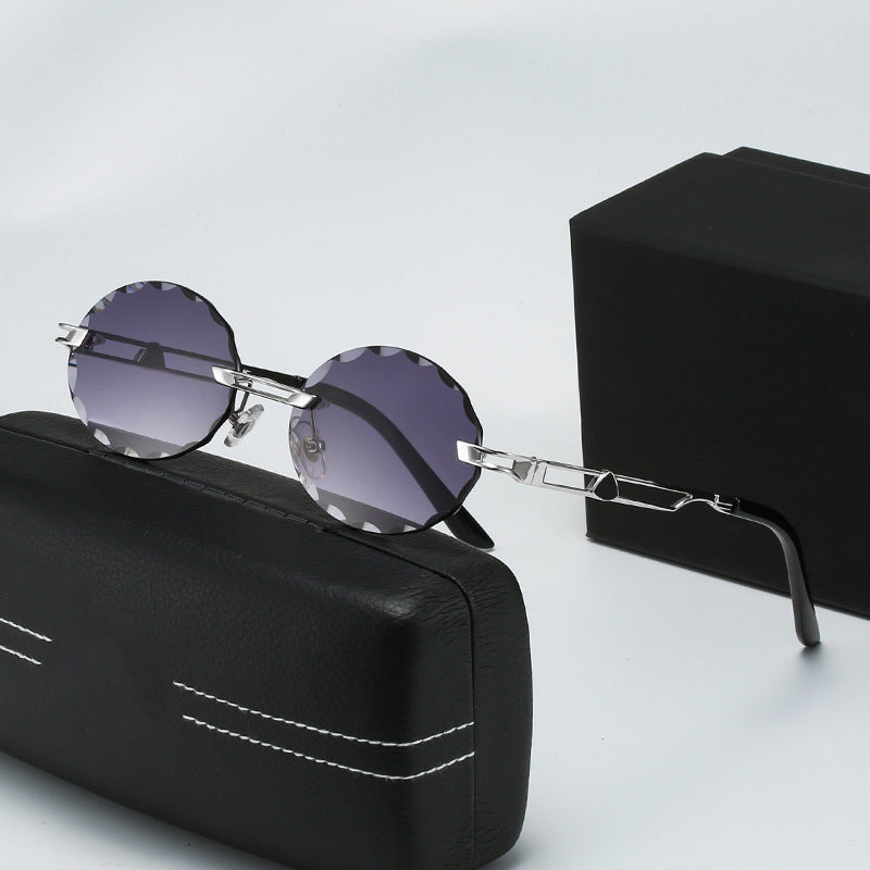 Ladies round sunglasses with unique wave design and high-quality metal frame Bowlift