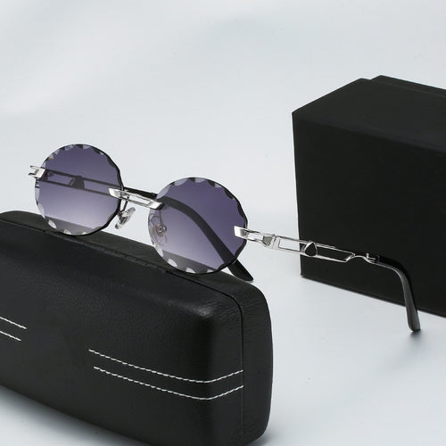 Ladies round sunglasses with unique wave design and high-quality metal frame Bowlift