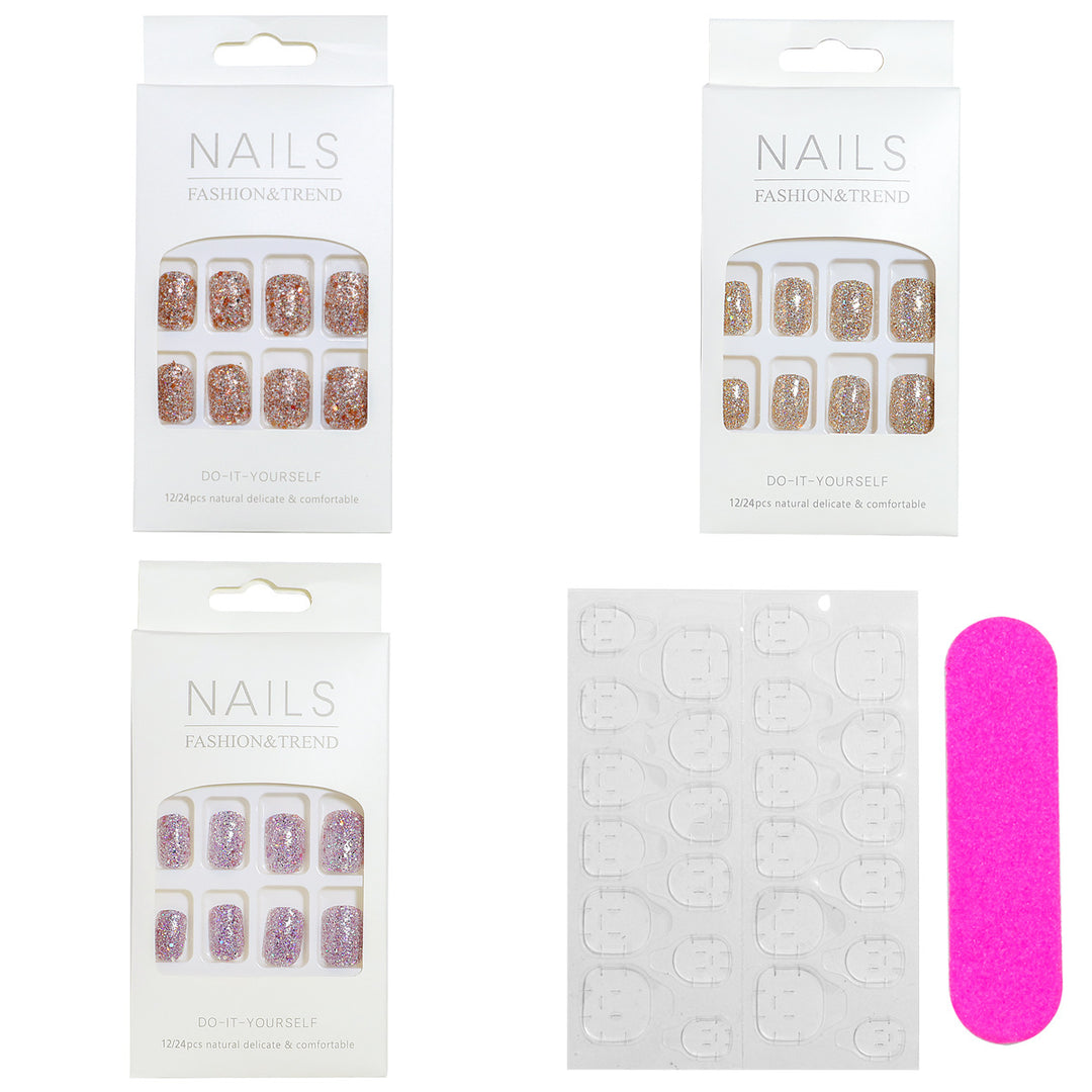 DIY Glitter Effect Press-On Nail Set Bowlift