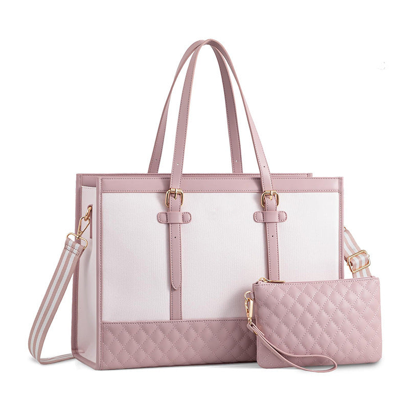 Elegant Tote Bag with Removable Cosmetic Pouch Bowlift