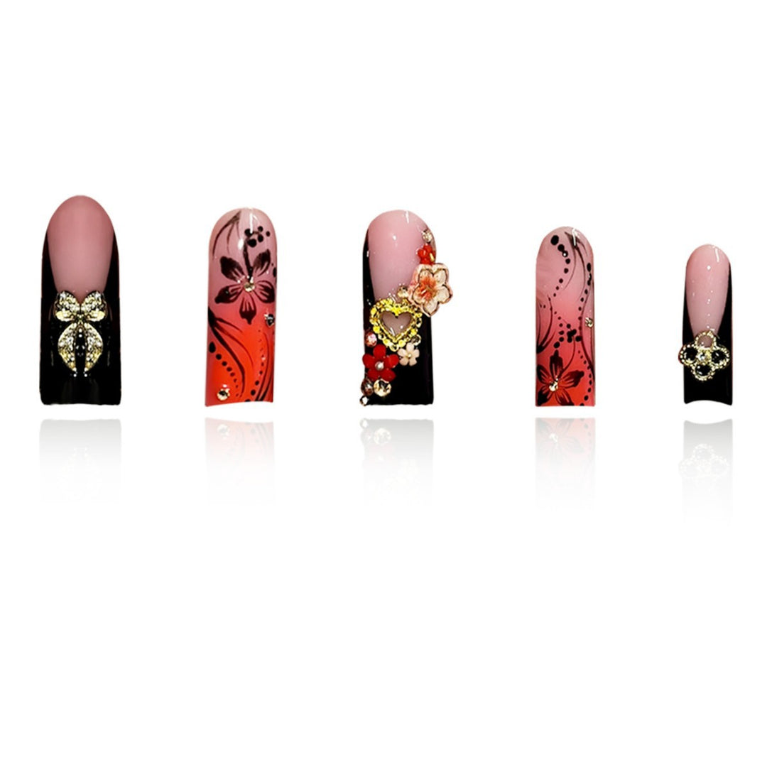 Artistic Long Stiletto Press-On Nails Bowlift