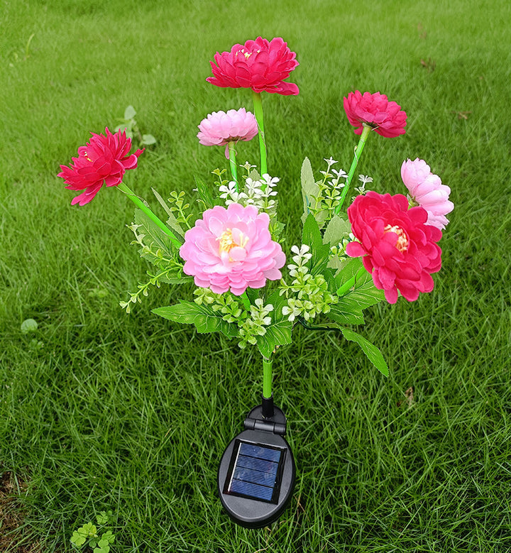 Solar-Powered Lifelike Bloom Garden Stake With Multi-Head LED Cluster And Waterproof Dusk-To-Dawn Sensor Bowlift