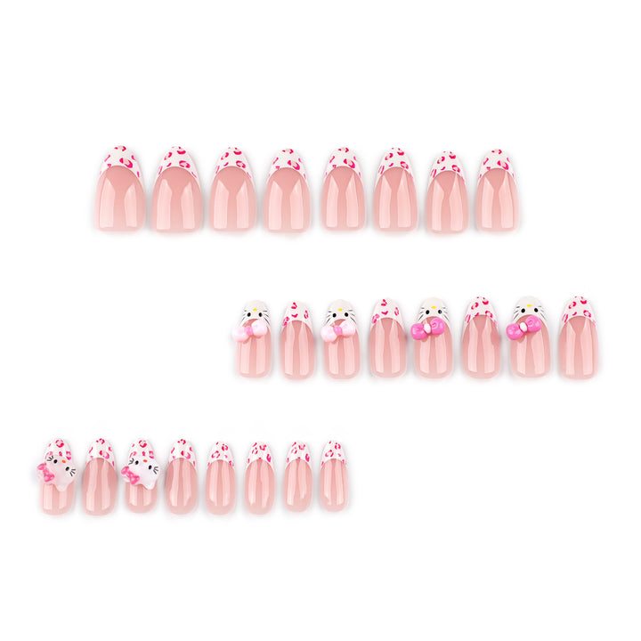 Artful Nail Extensions with Cute Motif Accents Bowlift