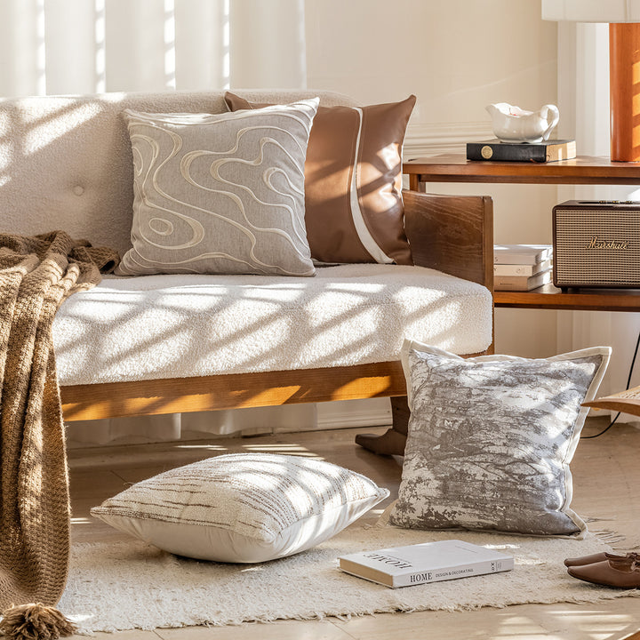 Decorative pillow with elegant wave pattern