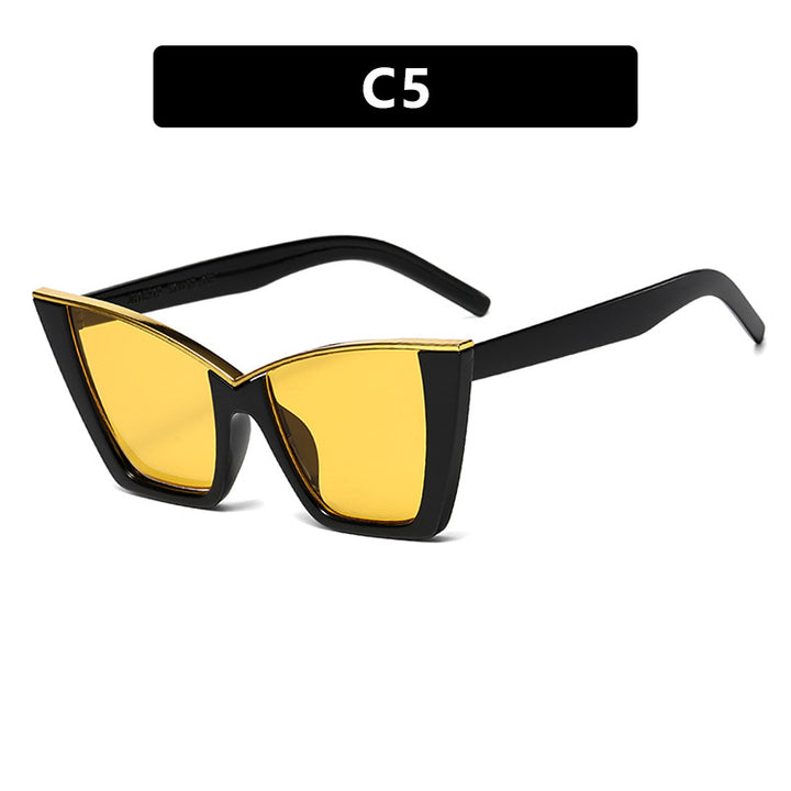 Women extravagant sunglasses with unique design and golden accents Bowlift
