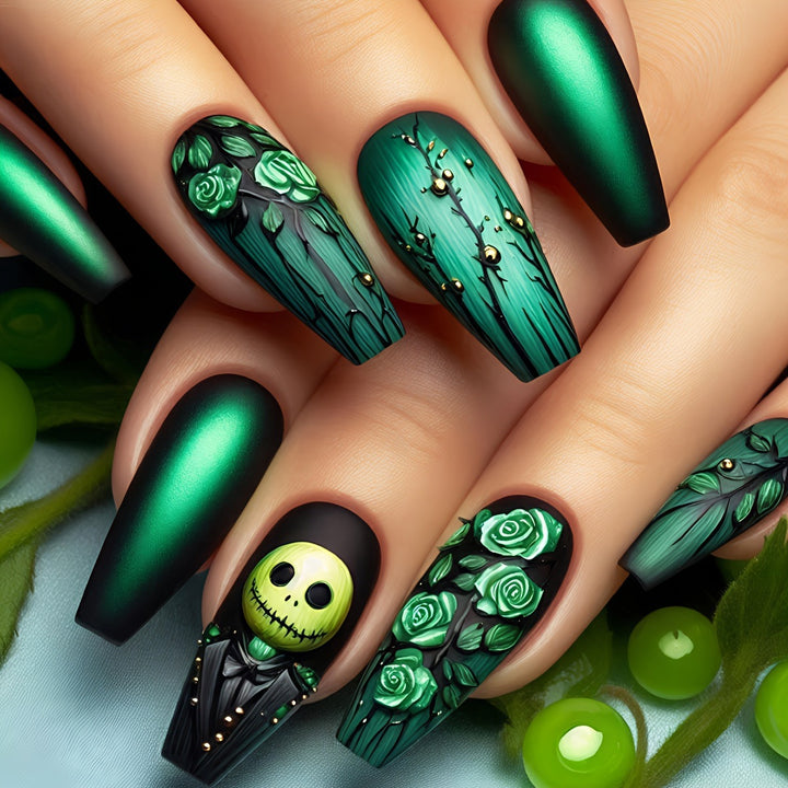 Creative Nail Art Set with Green Design Bowlift
