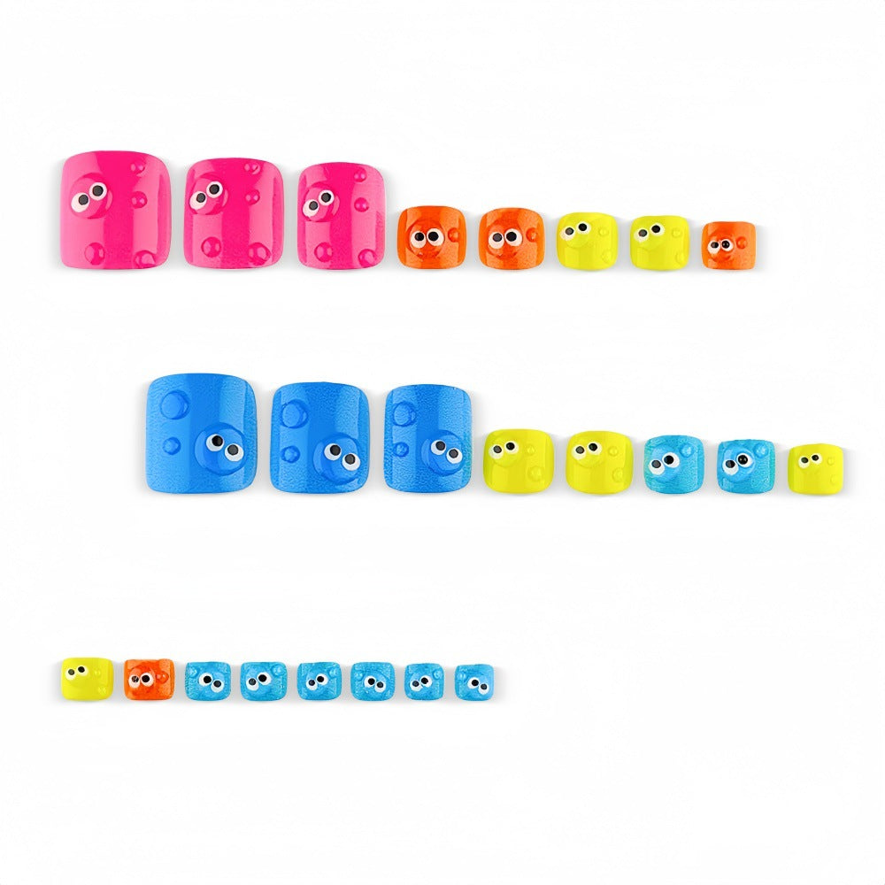 Nail art with colorful cartoon designs Bowlift
