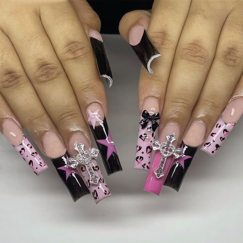 Decorative Cross and Bow Nail Art Bowlift