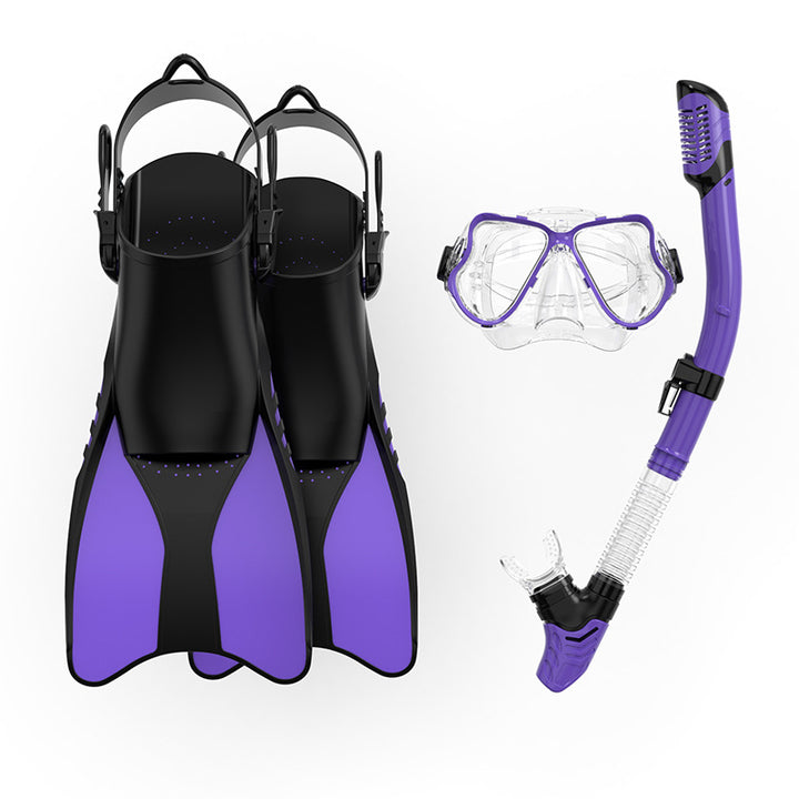 Premium Snorkel Set with Ergonomic Fins and Clear Dive Mask Bowlift