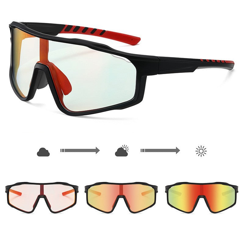 Unisex sporty cycling glasses with photochromic lenses and aerodynamic design Bowlift