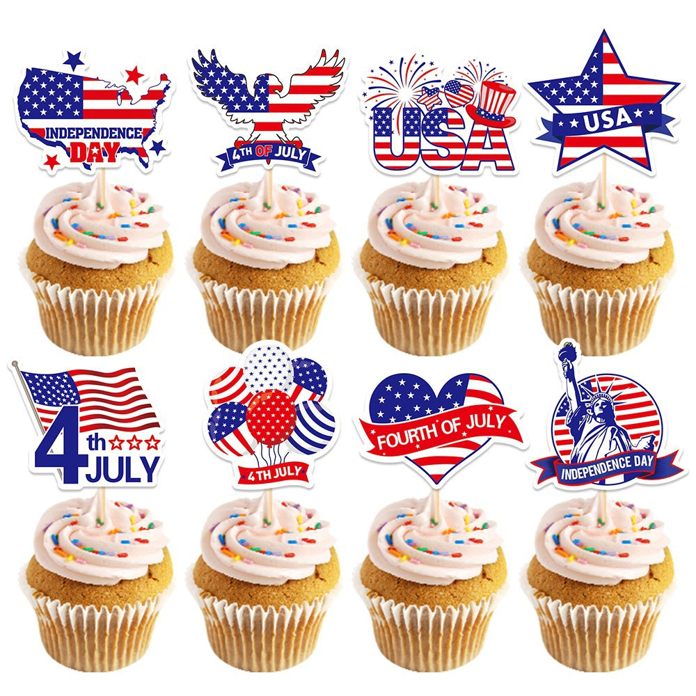 Unisex nan patriotic acrylic cake topper with US flag heart motif Bowlift