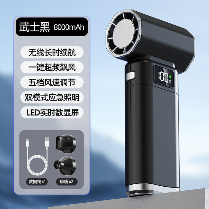 Unisex Portable High-Performance Fan with LED Display and USB Charging Function Bowlift