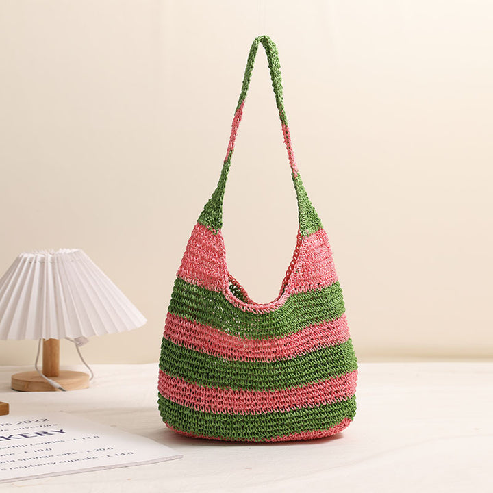 Casual Tote Bag in Striped Design Bowlift