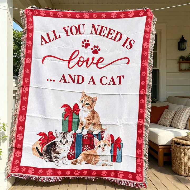 Cozy Cat-Themed Throw Blanket