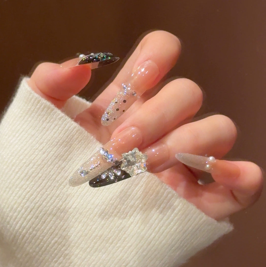 Artistic Press-On Nail Set Bowlift