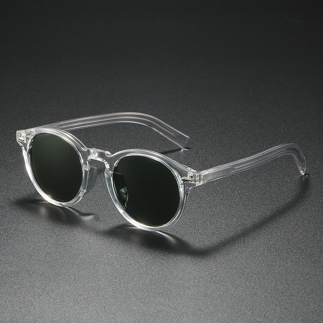 Ladies Round Sunglasses with Transparent Frame and Reflective Lenses Bowlift