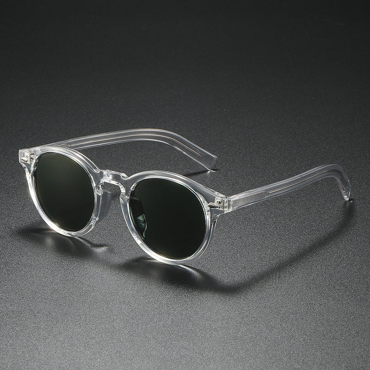 Ladies Round Sunglasses with Transparent Frame and Reflective Lenses Bowlift