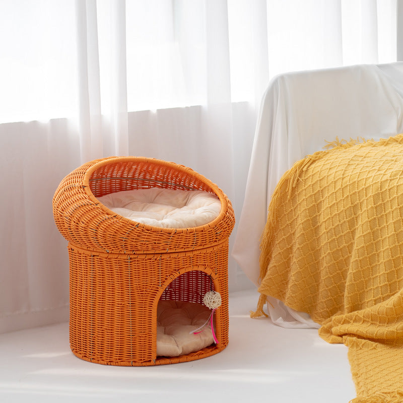 Cozy cat basket with play ball Bowlift