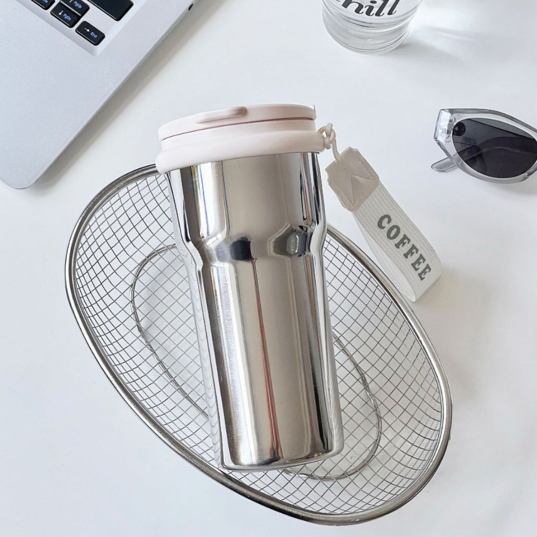 Ladies thermos mug with stylish flower design Bowlift