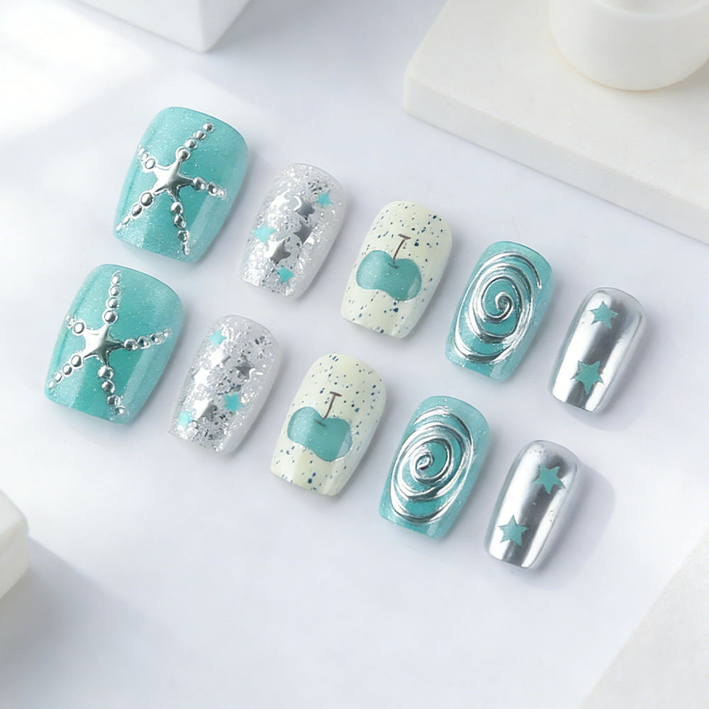 Ocean-Inspired Press-On Nail Set Bowlift