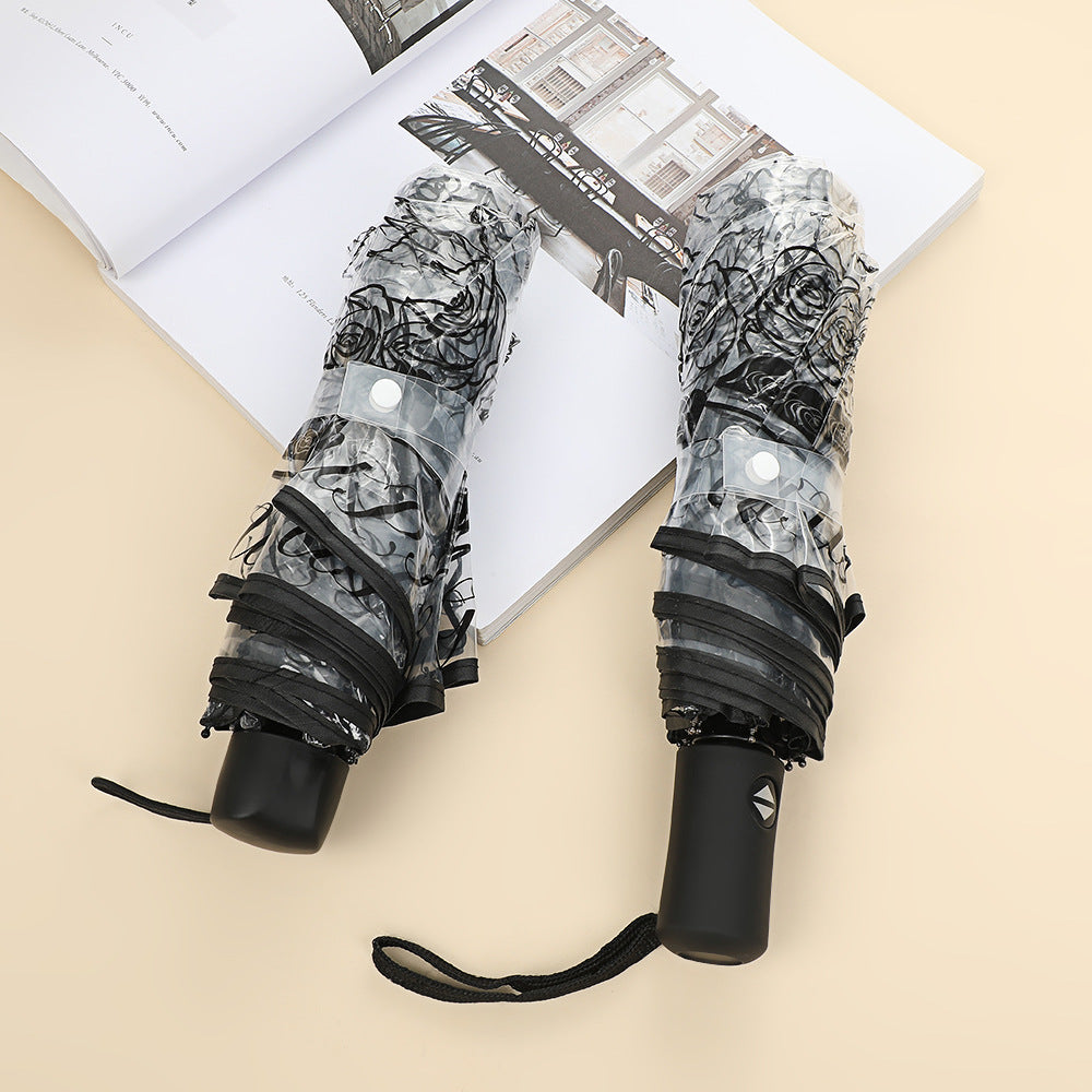 Ladies elegant transparent umbrella with romantic design Bowlift
