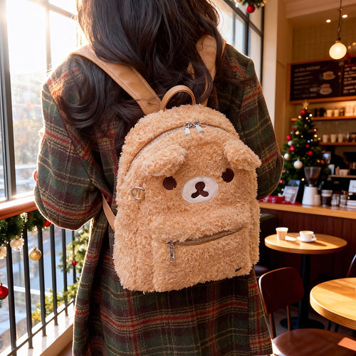 Plush Backpack in Funny Bear Design Bowlift