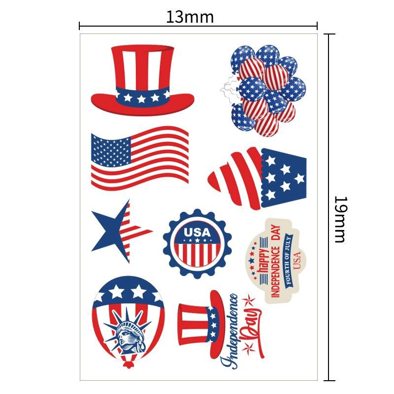 Unisex nan patriotic vinyl sticker set with American flag designs and removable designs Bowlift