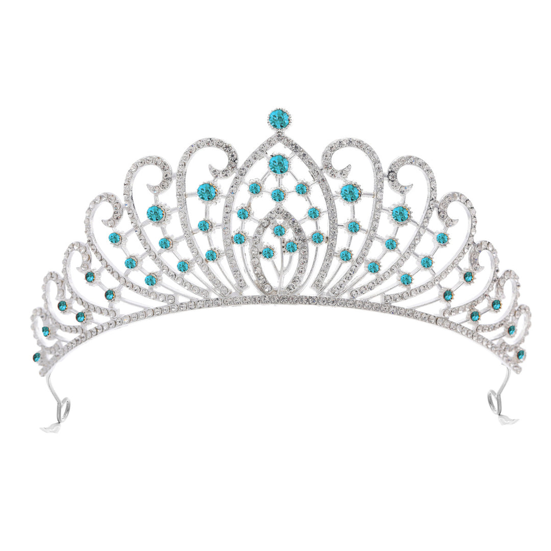 Ladies Elegant Rhinestone Tiara with Floral Details Bowlift