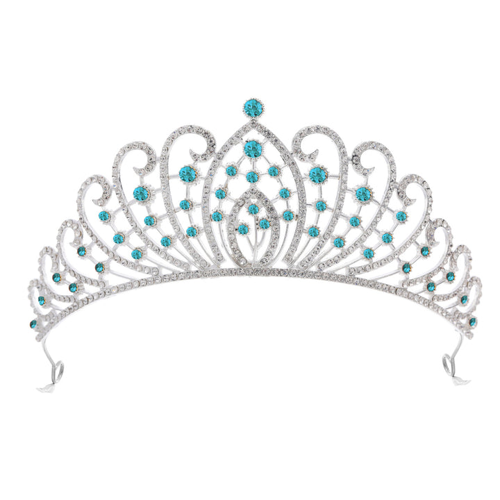 Ladies Elegant Rhinestone Tiara with Floral Details Bowlift